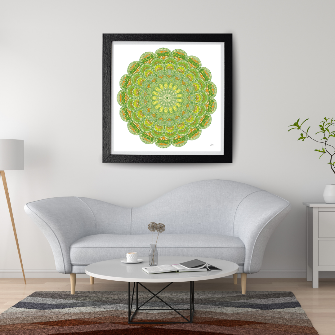 Citrus Serenity A Tri-Color Mandala Art - Instant Download - Printable