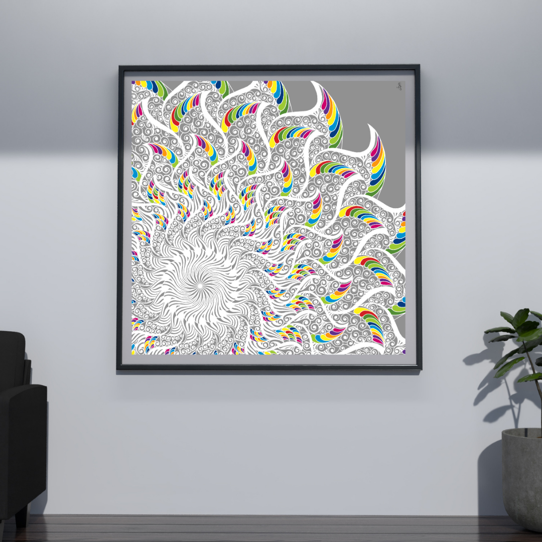 Whispers Of Color White Mandala Art - Instant Download - Printable