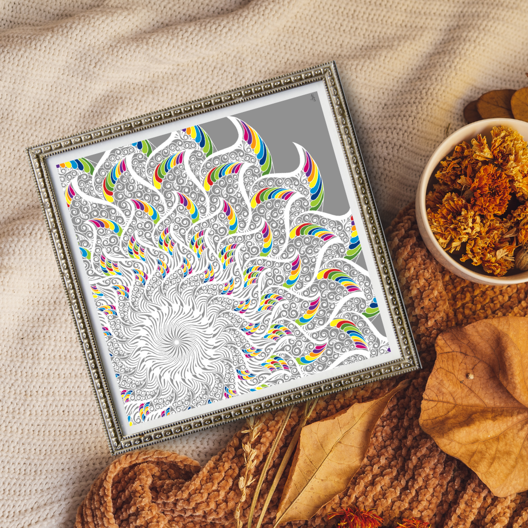 Whispers Of Color White Mandala Art - Instant Download - Printable