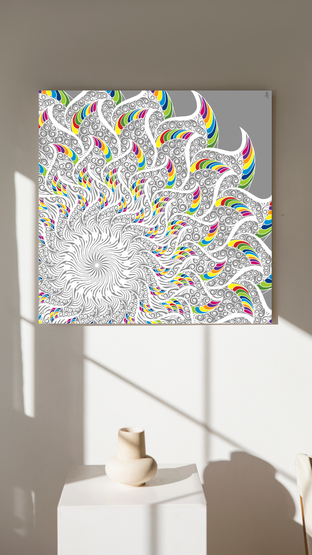 Whispers Of Color White Mandala Art - Instant Download - Printable