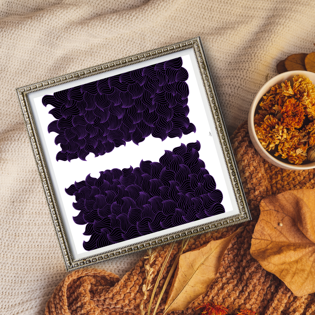 Purple Edged Mandala Pattern Art - Instant Download - Printable