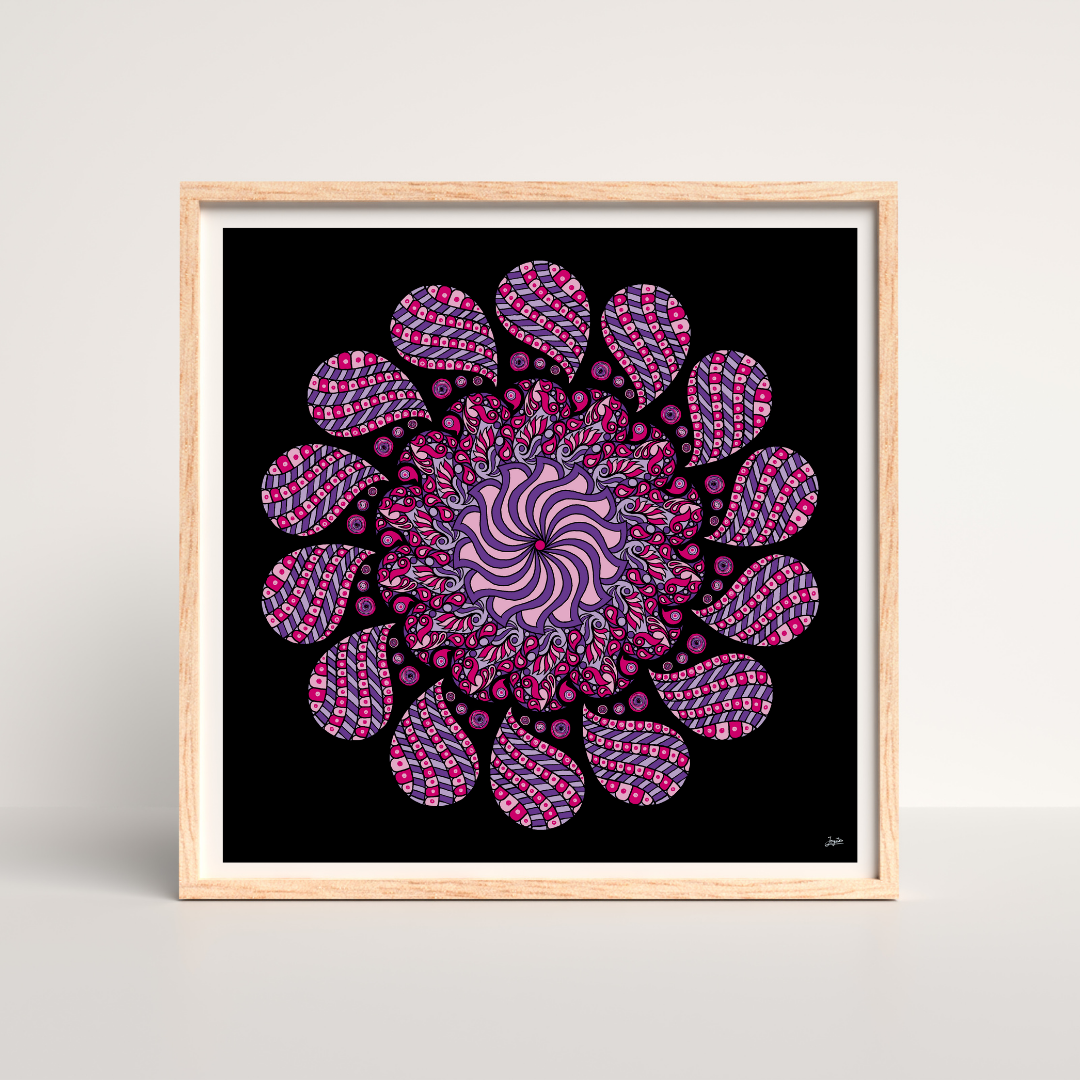 Mauve Majesty A Pink and Purple Mandala Art - Instant Download - Printable