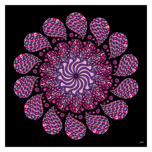 Mauve Majesty A Pink and Purple Mandala Art - Instant Download - Printable