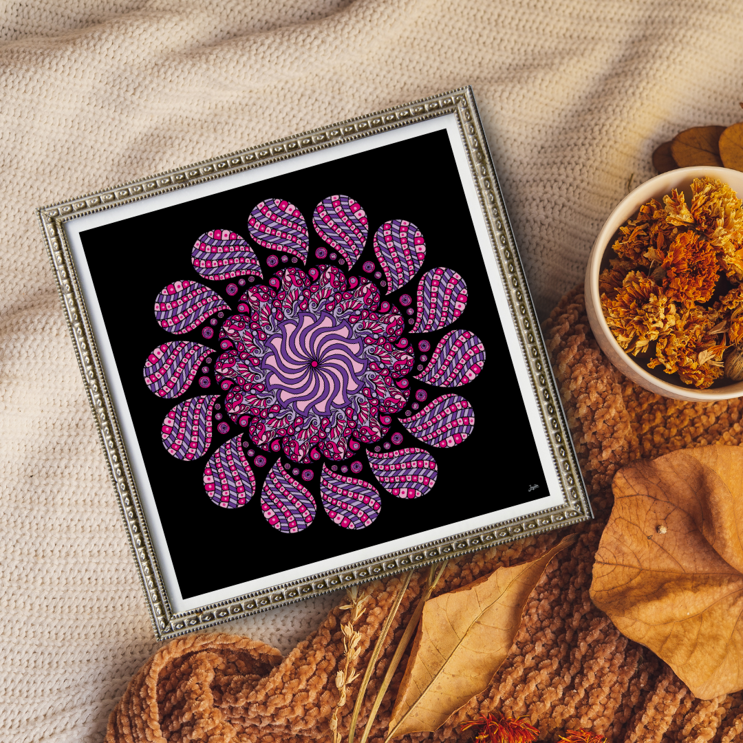 Mauve Majesty A Pink and Purple Mandala Art - Instant Download - Printable