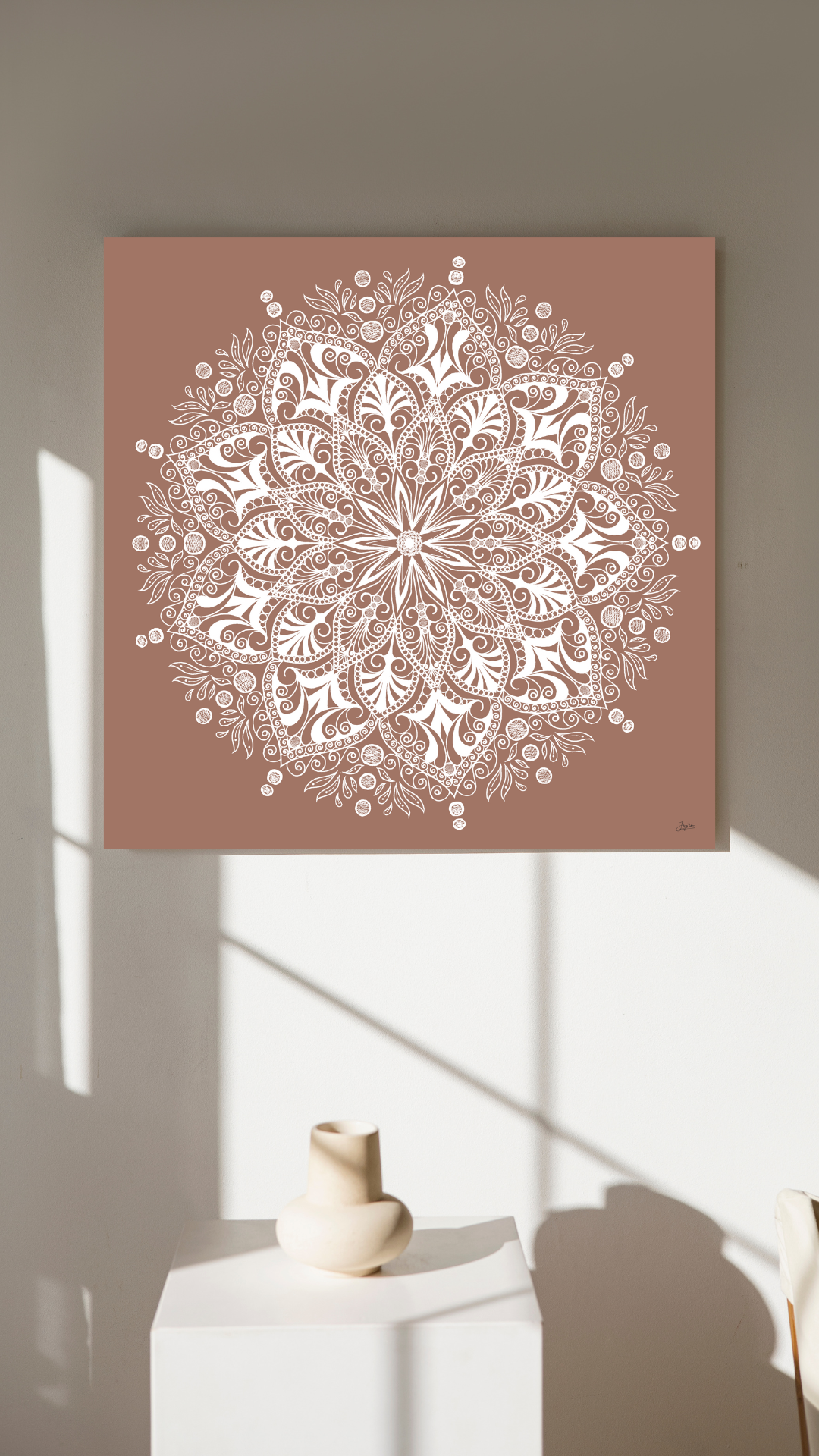 Coffee And Cream Mandala Art - Instant Download - Printable