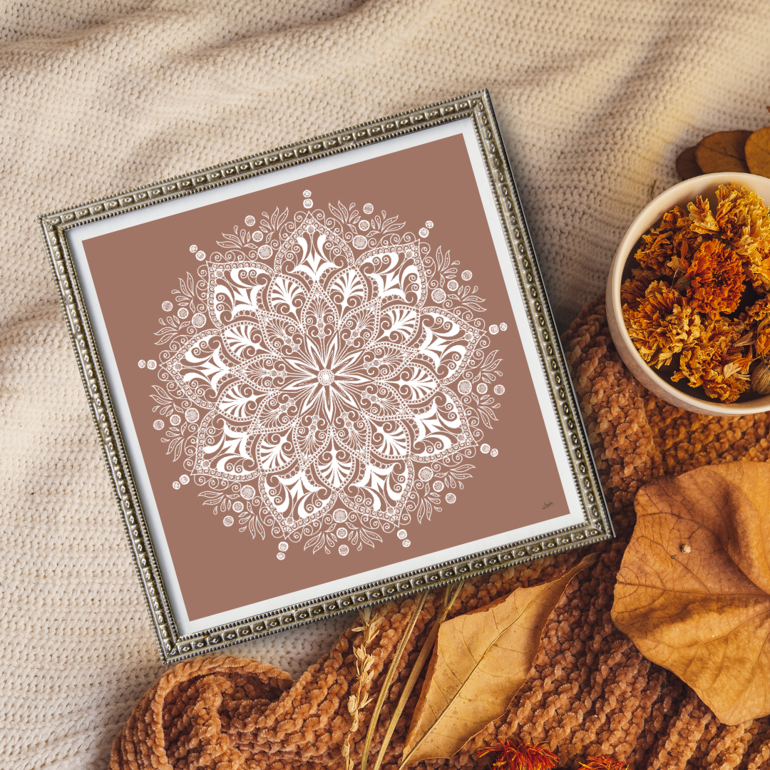 Coffee And Cream Mandala Art - Instant Download - Printable