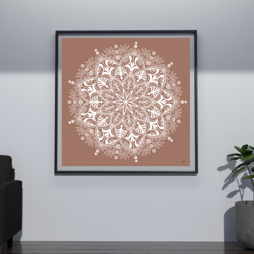 Coffee And Cream Mandala Art - Instant Download - Printable