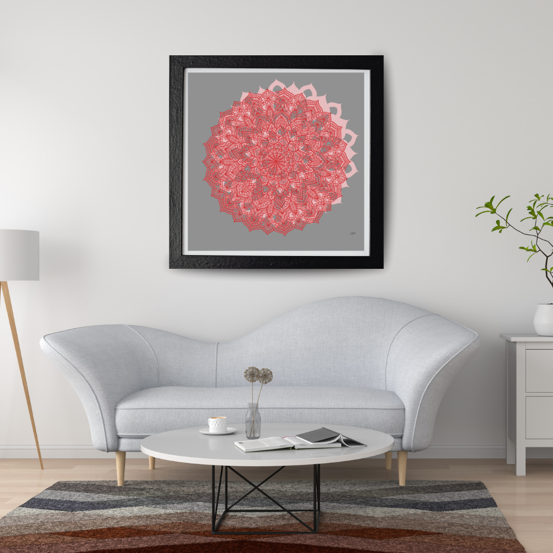 Crimson Serenity Red Mandala Art - Instant Download - Printable