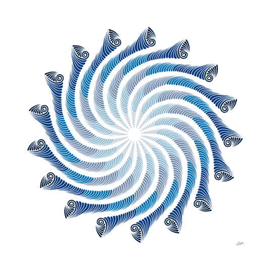 Azure Tranquility Shades Of Blue Mandala Art - Instant Download - Printable