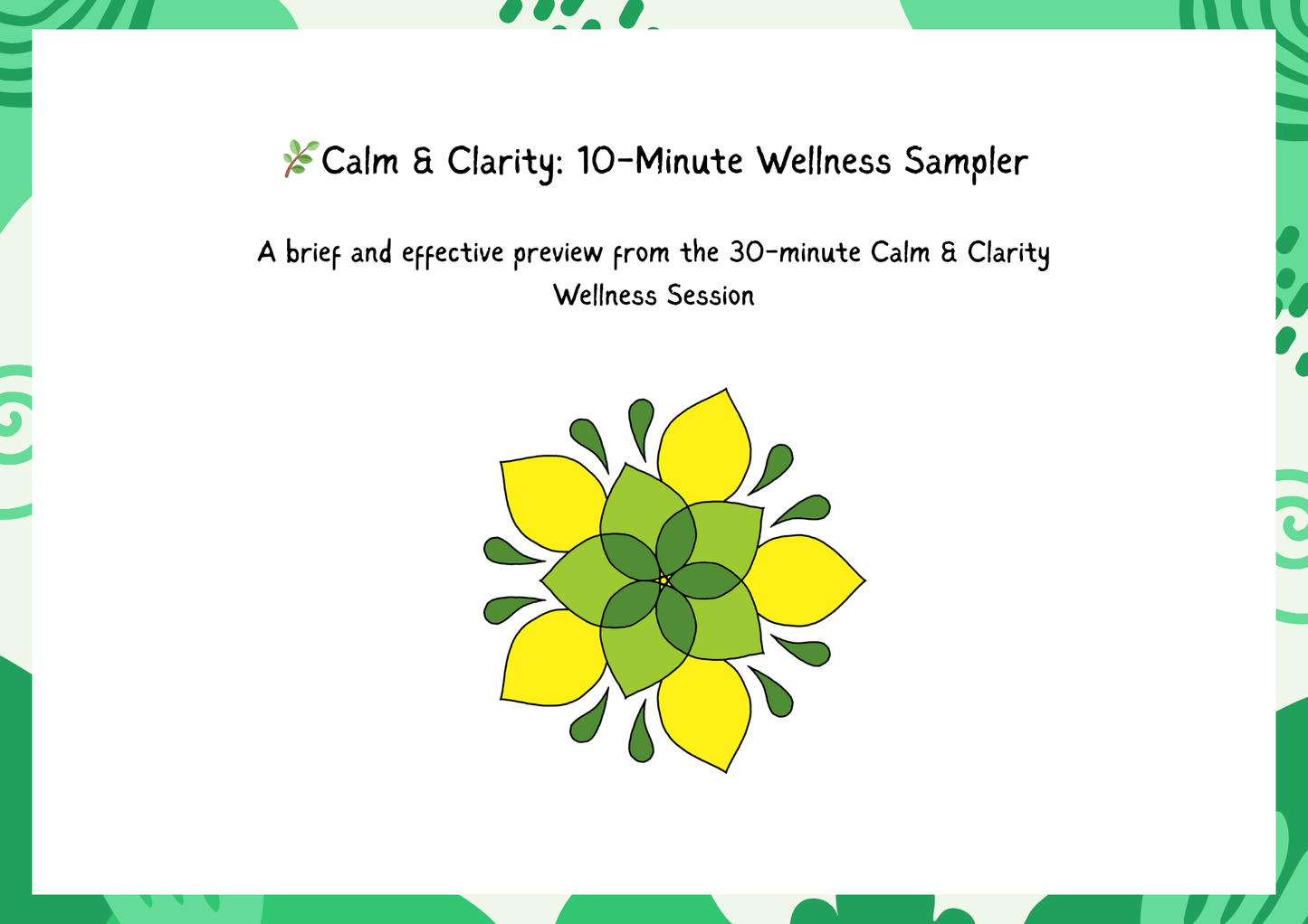 🧘‍♀️ Calm & Clarity – 10-Minute Team Wellness Sampler (Free Mini Kit) - Instant Download - Printable