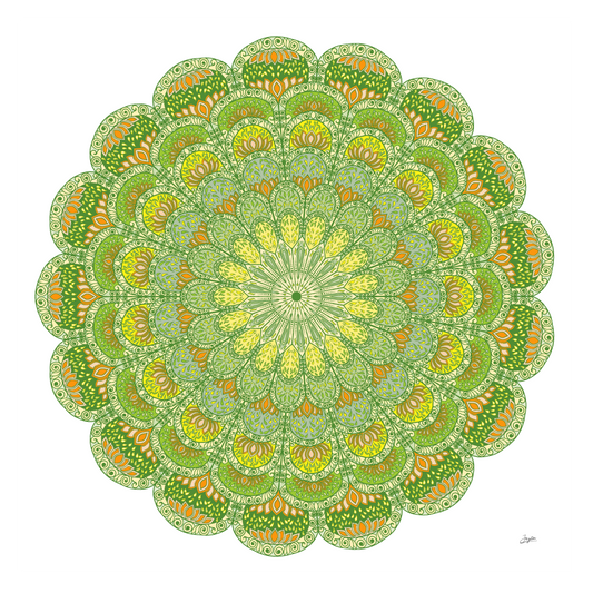 Citrus Serenity A Tri-Color Mandala Art - Instant Download - Printable