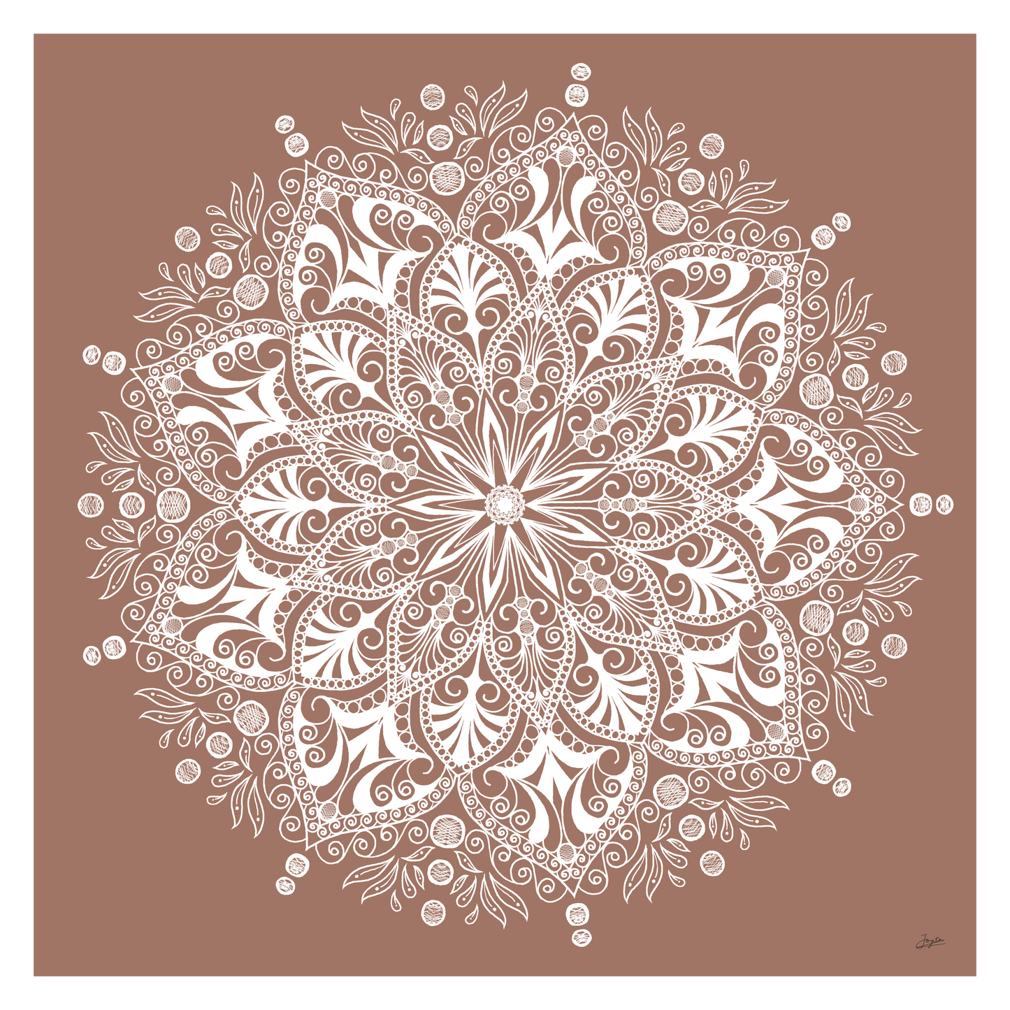 Coffee And Cream Mandala Art - Instant Download - Printable