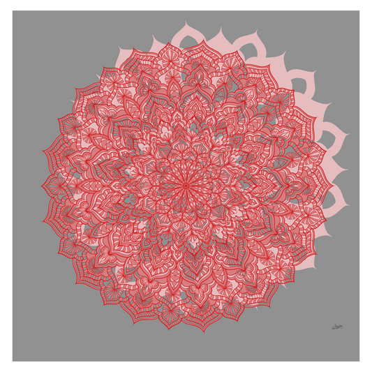 Crimson Serenity Red Mandala Art - Instant Download - Printable