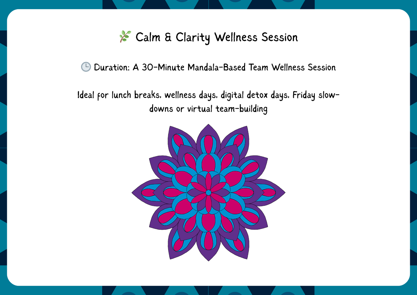 Calm & Clarity – 30-Minute Team Wellness Kit 🌿- Instant Download - Printable