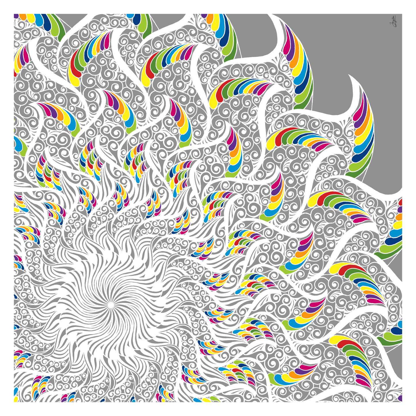 Whispers Of Color White Mandala Art - Instant Download - Printable
